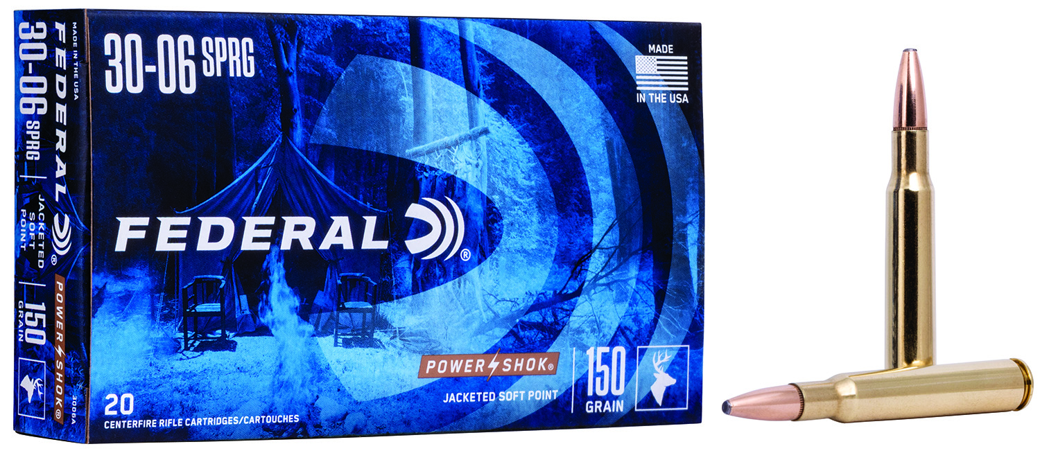Federal 3006A Power-Shok 30-06Springfield 150gr Jacketed Soft Point 20 Per Box/10 Case