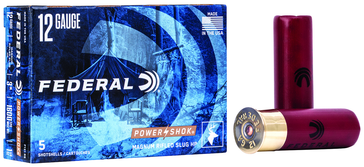 Federal F131RS Power-Shok Shotshell 12Gauge 3" 1 1/4oz RifledSlug Shot 5 Per Box/50 Case