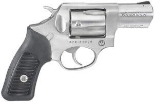Ruger 5718 SP101  357 Mag 5rd 2.25" Satin Stainless Steel Barrel, Cylinder & Frame, Black Rubber Grip, Transfer Bar Safety, Exposed Hammer