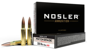Nosler 60052 Match Grade  308Win 155gr Custom Competition Hollow Point Boat Tail 20 Per Box/10 Case
