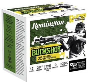 Remington Ammunition 20411 Express Buckshot 12Gauge 2.75" 00Buck Shot 25 Per Box/10 Case