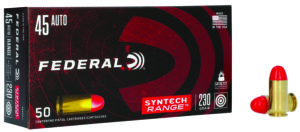 Federal AE45SJ1 American Eagle Syntech Range 45ACP 230gr Total Syntech Jacket Round Nose 50 Per Box/10 Case