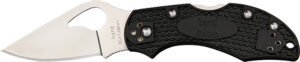 Spyderco BY10PBK2 Byrd Robin 2 Lightweight 2.43" Folding Drop Point Plain 8Cr13MoV SS Blade Black Bi-Directional Texturing FRN Handle Includes Pocket Clip