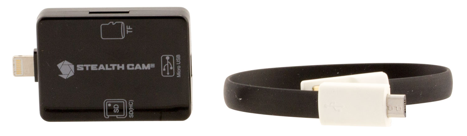 Stealth Cam STCSDCRIOS Memory Card Reader View Photos/Videos Black Compatible w/ iOS