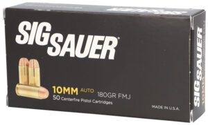Sig Sauer E10MB150 Elite Ball 10mmAuto 180gr Full Metal Jacket 50 Per Box/20 Case