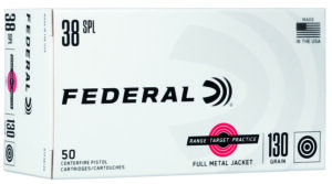 Federal RTP38130 Range & Target  38Special 130gr Full Metal Jacket 50 Per Box/20 Case