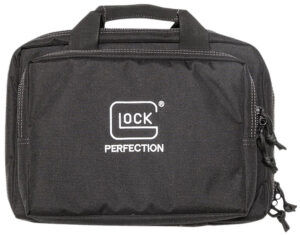 Glock AP60300 Double Pistol Case  Dual Padded Compartments, 5 Internal Mag Holders, 3 Zippered Compartments, Carry Handle, Black  12.5"x9.5"x4.5"