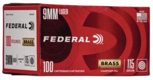 Federal WM51991 Champion Training 9mmLuger 115gr Full Metal Jacket 100 Per Box/5 Case