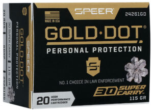 Speer 24261GD Gold Dot Personal Protection 30 Super Carry 115 gr Hollow Point 20 Per Box/ 10 Case