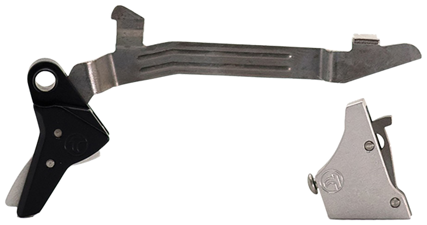 Timney Triggers ALPHAGLOCK34LRGSILVR Alpha Competition 45 ACP/10mm Auto, Silver Straight Trigger, Compatible w/Glock Gen3-4