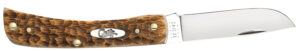 Case 00245 Sod Buster Jr. Plain Peach Seed Jigged Amber Bone Handle