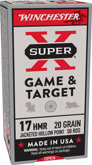 Winchester Ammo X17HMR1 Super X 17HMR 20gr Hornady XTP Hollow Point 50 Per Box/20 Case