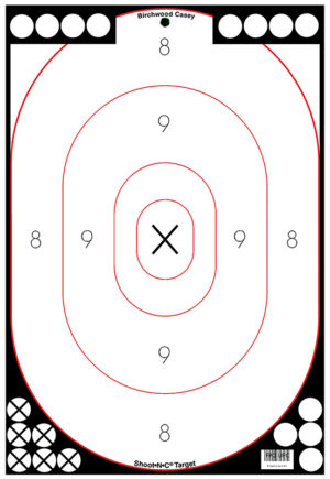 Birchwood Casey 34615 Shoot-N-C Reactive Target Self-Adhesive Paper Black/White 12"x18" Silhouette 5 Pack