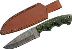 SZCO RITE EDGE 5" TREE RIDGE - MICARTA DAMASCUS CP W/SHEATH