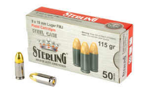 STERLING 9MM 115GR FMJ STEEL 50/1500