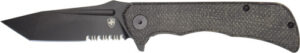 TEMPLAR KNIFE PALADIN FOLDER - 3.27" BLACK MICARTA TANTO D2