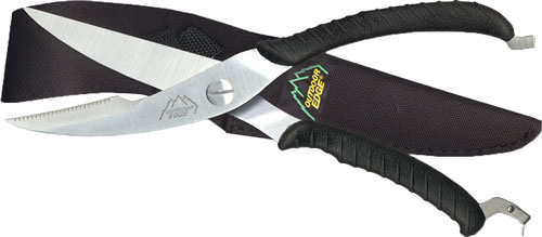 OUTDOOR EDGE GAME SHEARS - 3.5" S/S BLACK W/NYLON SHEATH