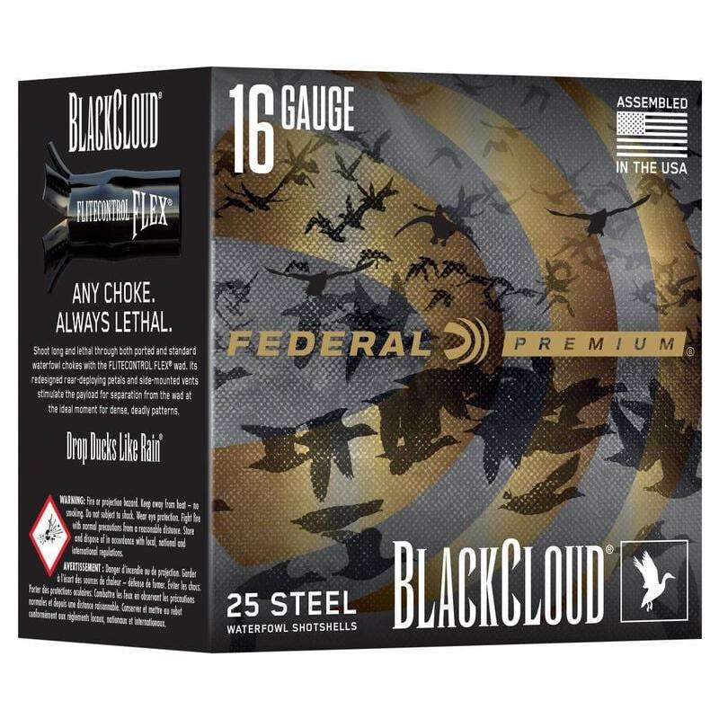 Federal Black Cloud Waterfowl Shotshells 16ga 2-3/4" 7/8oz 1450fps #2 25/ct