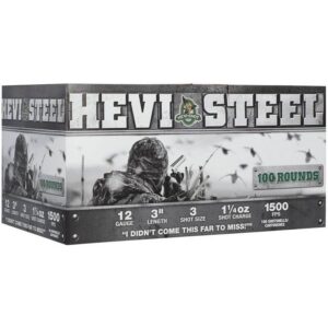 HEVI-Shot HEVI-Steel Shotshells 12ga 3" 1-1/4oz 1500 fps #3 100/ct