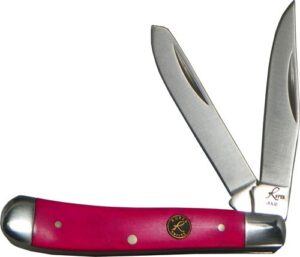 ABKT ROPER SERIES PINK SKY - PEANUT 2-BLADE PINK BONE HNDLS