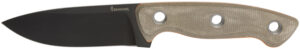 Browning 3220508B Desolation  Small 3.75" Fixed Modified Drop Point Plain Black Powder Coated 440C SS Blade, Tan Micarta Laminate Handle