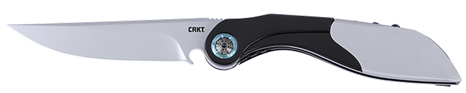 CRKT 5702 Nucleus 3.19" Folding Plain Bead Blasted 12C27 Sandvik Blade, Black/Red G10/SS Handle