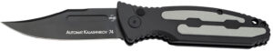 Boker 01KALS136  Kalashnikov 3.35" Clip Point Plain Black D2 Steel Blade Black/Gray Aluminum Handle