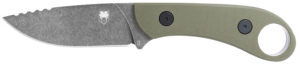 CobraTec Knives SD2DNSODGGEN2 Skinner Gen II 3.50" Fixed Plain Stonewashed D2 Steel Blade, 4.31" OD Green Textured G10 Scales Handle w/Finger Ring