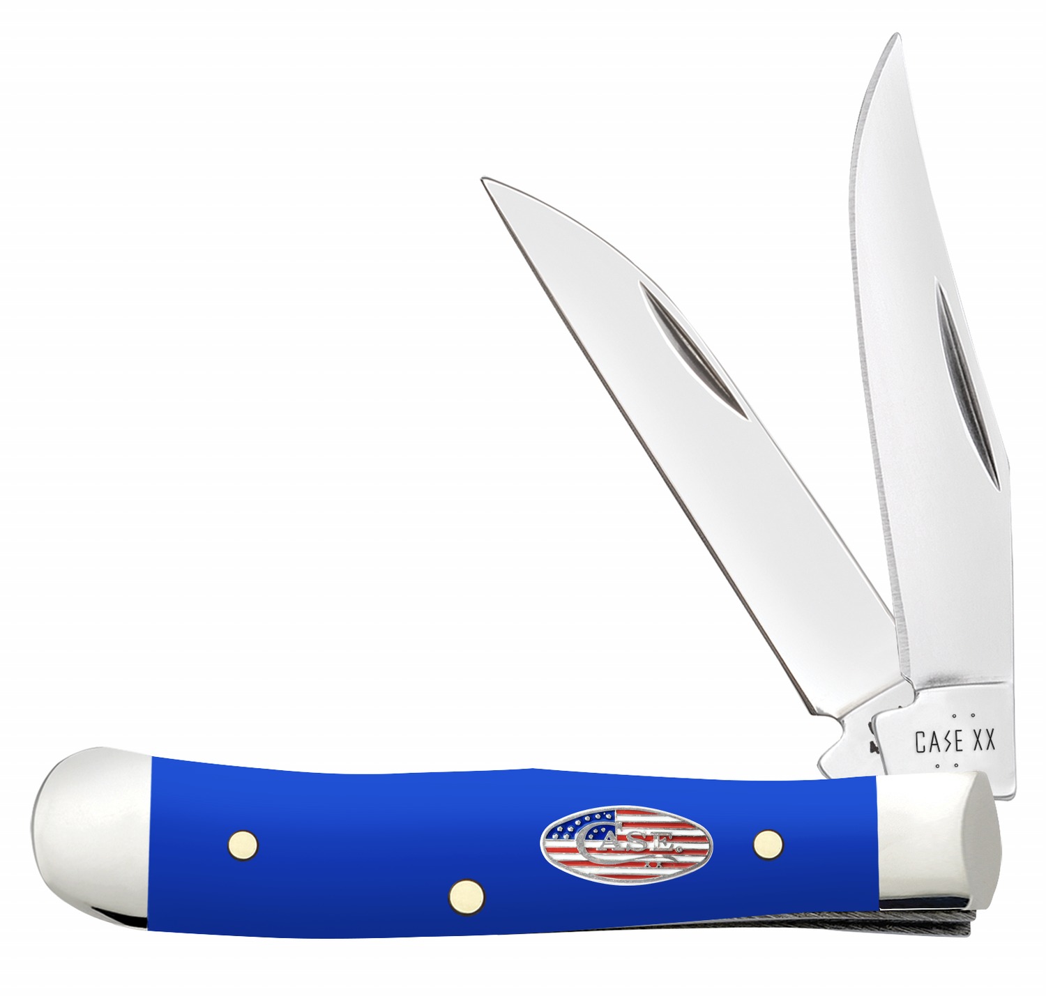 Case 16401 Trapper Tiny Folding Clip Point/Spey Plain Tru-Sharp SS Blade, Smooth Royal Blue Synthetic Handle