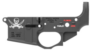 Spikes STLS016CFA Calico Jack Stripped Lower Receiver Multi-Caliber 7075-T6 Aluminum Black Anodized with Color Fill for AR-15