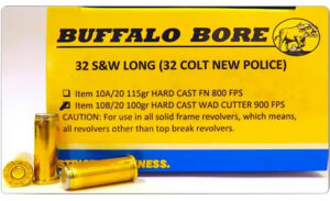 Buffalo Bore Ammunition 3B20 Heavy Strictly Business 45Colt +P 300gr Semi Jacketed Flat Point 20 Per Box/12 Case