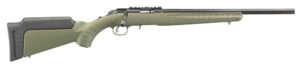 Ruger 8334 American Rimfire Sports South Exclusive Full Size 22 LR 10+1 18" Satin Blued Threaded Barrel & Alloy Steel Receiver w/Scope Rail, Green Fixed Synthetic Stock, Right Hand