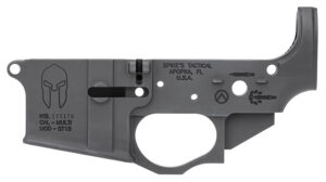 Spikes STLS021 Spartan Stripped Lower Receiver Multi-Caliber 7075-T6 Aluminum Black Anodized for AR-15