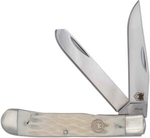 COBRATEC TRAPPER TWO BLADE - G-10 WHITE BONE SS SLIP JOINT