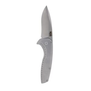 SOG Knives Aegis FLK 2.0 Folding Knife 3-1/4" Drop Point Blade Silver Blister