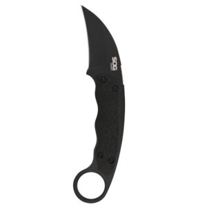 SOG Gambit Blackout Fixed Knife 2-3/5" Sheepsfoot Blade Black