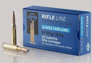 PPU Rifle Ammunition 6.5x52mm Carcano 123 gr SP 2690 fps - 20/ct